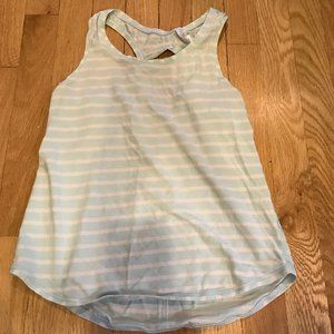 LULULEMON IVIVVA LIGHT BLUE & WHITE STRIPED TANK